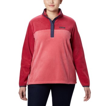 Columbia Pullover Dames, Benton Springs Half Snap Plus Size Roze Rood Paars, 79ZUXILFE